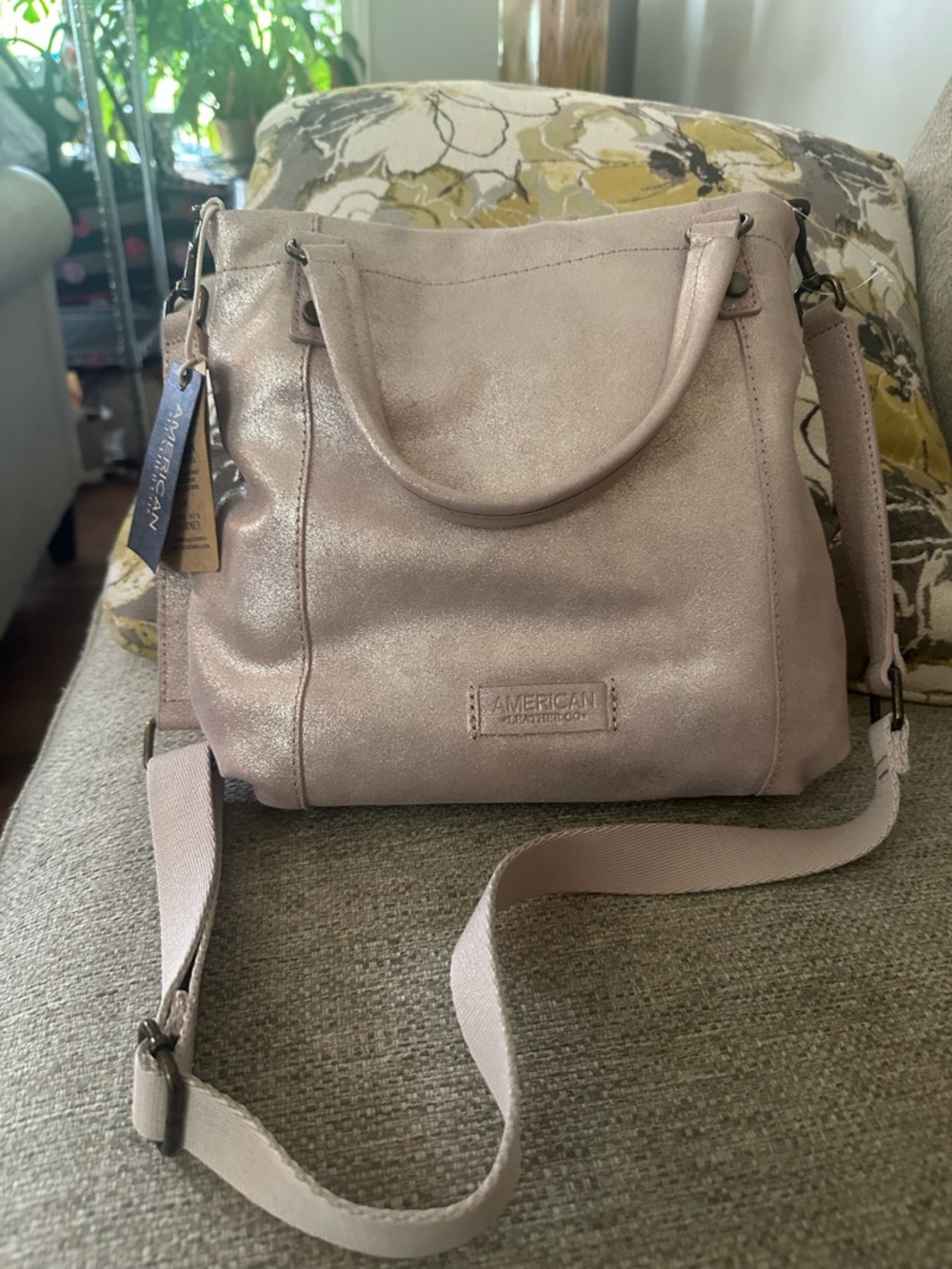 American Leather CO. Bermuda Metallic Wilton Feed Crossbody NWT $165 MSRP - Picture 15 of 16